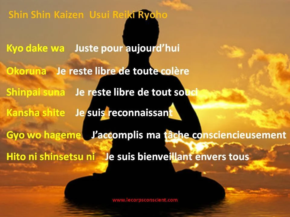 Usui Gokai - les 5 préceptes
