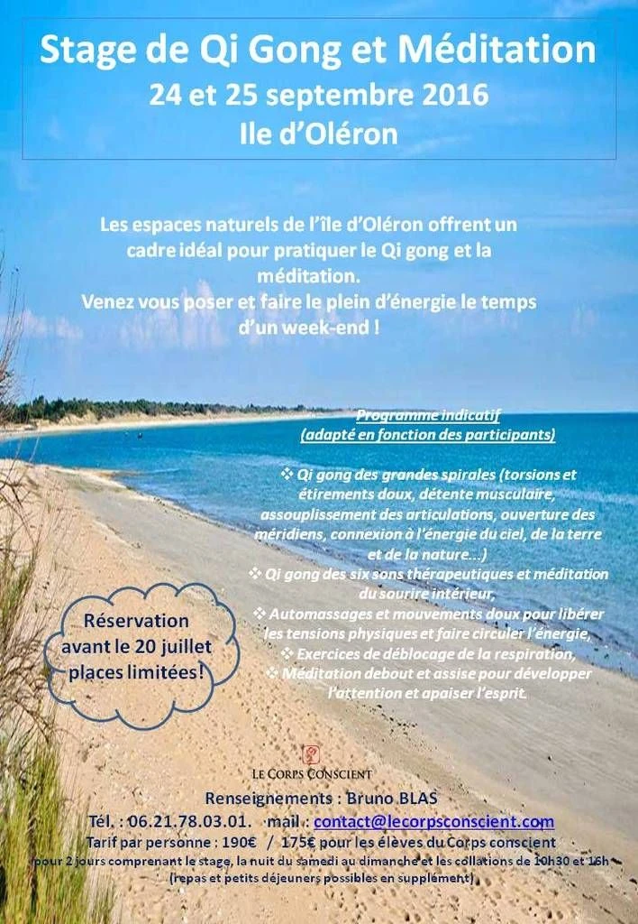 Stage Qigong &amp; méditation à l'île d'Oléron