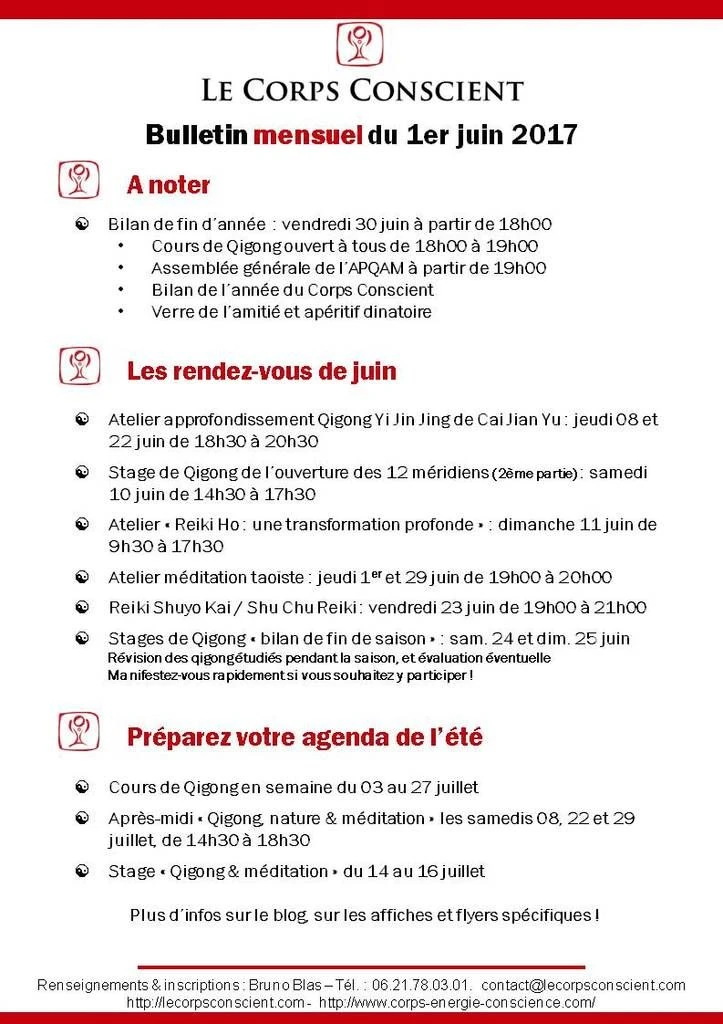 Bulletin du mois de juin