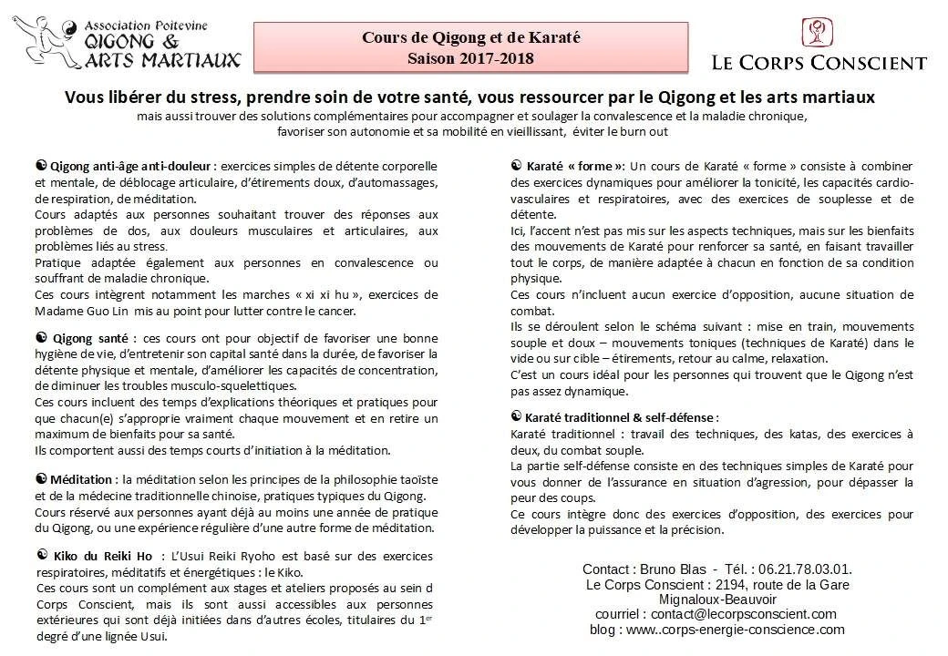 Cours de la saison 2017_2018