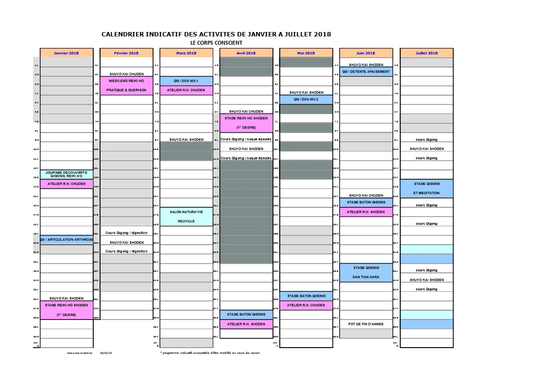 Bulletins mensuels - Programme d'activités