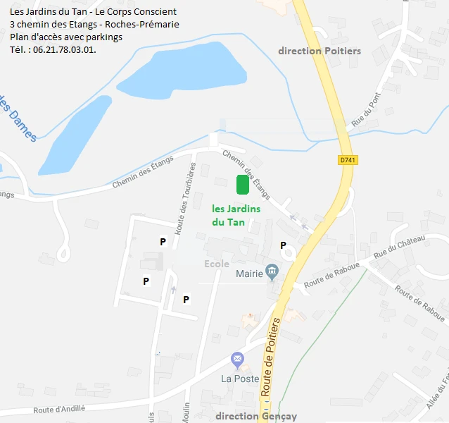 Plan d'accès avec mention des parkings
