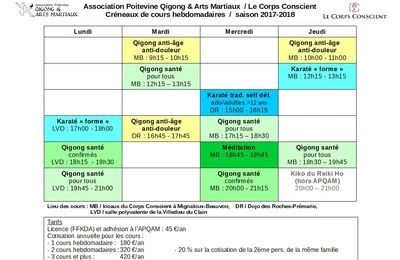 Cours de la saison 2017_2018
